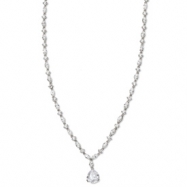 Picture of Sterling Silver Pear CZ 17in Necklace chain