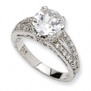 Picture of Sterling Silver Checker-cut CZ Ring