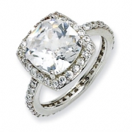 Picture of Sterling Silver Rose-cut CZ Square Ring