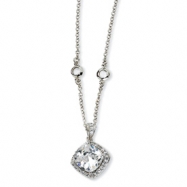 Picture of Sterling Silver Rose-cut CZ Square 18in Necklace chain