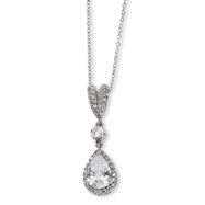 Picture of Sterling Silver Pear CZ 18in Necklace chain