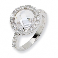 Picture of Sterling Silver Checker-cut CZ Ring