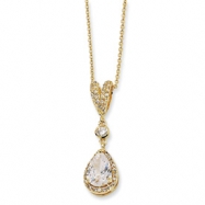 Picture of Gold-plated Sterling Silver Pear CZ 18in Necklace chain