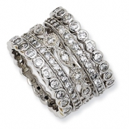 Picture of Gold-plated Sterling Silver CZ Eternity Five Ring Set ring