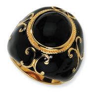 Picture of Gold-plated Sterling Silver Blk Enam Simulated Onyx Ring
