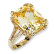 Picture of Gold-plated Sterling Silver Champ/Wht CZ Ring