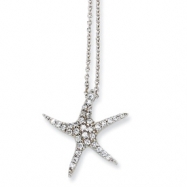 Picture of Sterling Silver CZ Starfish 18in Necklace chain