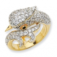 Picture of Gold-plated Sterling Silver CZ Cockatoo Ring