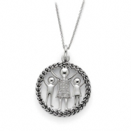 Picture of Sterling Silver Antiqued Knitted Together By Love 18in Necklace