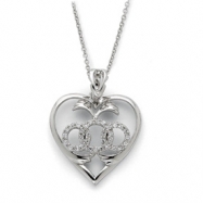 Picture of Sterling Silver CZ Labor of Love 18in Necklace