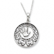 Picture of Sterling Silver Antiqued Children 18in Necklace