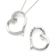 Picture of Sterling Silver Antiqued CZ Love You Mom 18in Necklace