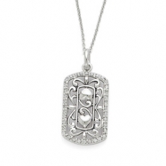 Picture of Sterling Silver CZ Thankful For You 18in Necklace