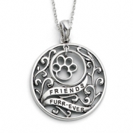 Picture of Sterling Silver Antiqued Animal Friends-Dog 18in Necklace