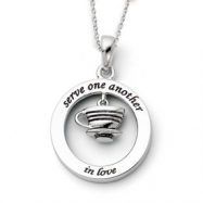 Picture of Sterling Silver Antiqued Serve One Another 18in Necklace