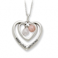 Picture of Sterling Silver Antiqued CZ Keep Love Growing 18in Necklace
