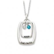 Picture of Sterling Silver Antiqued CZ Keep The Faith 18in Necklace