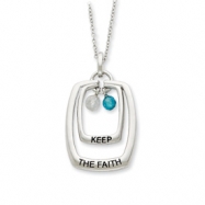 Picture of Sterling Silver Antiqued CZ Keep The Faith 18in Necklace