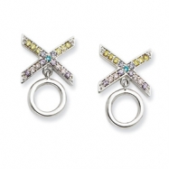 Picture of Sterling Silver CZ Love and Kisses Earrings