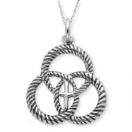 Picture of Sterling Silver Antiqued Threefold Cord 18in Necklace