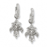 Picture of Sterling Silver CZ Fleur de lis Earrings