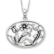 Picture of Sterling Silver Antiqued Always Here For You 18in Necklace