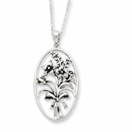 Picture of Sterling Silver Antiqued I Celebrate The Day You Were Born 18in Necklace