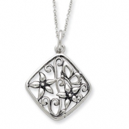 Picture of Sterling Silver Antiqued I Appreciate You Mom 18in Necklace