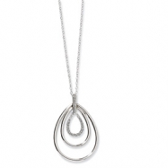 Picture of Sterling Silver Diamond Mystique 18in Triple Teardrop Necklace