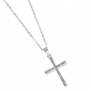 Picture of Sterling Silver Diamond Mystique 18in Cross Necklace