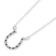 Picture of Sterling Silver Diamond Mystique B & W Dia. 18in Cross Necklace