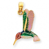 Picture of 14k Enameled Hummingbird Pendant