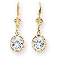 Picture of 14k 6mm Cubic Zirconia leverback earring