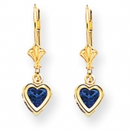 Picture of 14k 5mm Heart Tanvorite earring