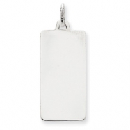 Picture of 14k White Gold Plain .018 Gauge Rectangular Engraveable Dog Tag