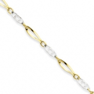 Picture of 14k Two-Tone 7in Polished Fancy Link Bracelet