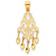 Picture of 14k Polished Diamond-cut Chandelier Pendant