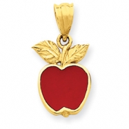 Picture of 14k Polished Red Enameled Apple Pendant