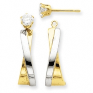 Picture of 14k & Rhodium J-Hoop with CZ Stud Earring Jackets