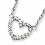Picture of Sterling Silver CZ Heart Pendant w/Chain chain