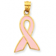 Picture of 14k Large Enameled Pink Awareness Ribbon Pendant