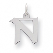 Picture of Sterling Silver Small Artisian Block Initial N Char