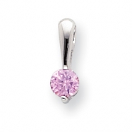 Picture of 18in Rhodium-plated Pink CZ Drop Necklace chain