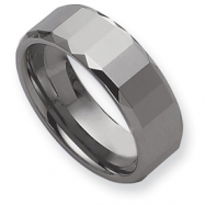 Picture of Dura Tungsten Faceted Edges 8mm Polished Band ring