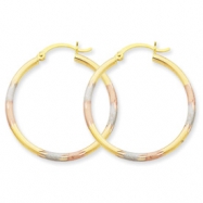 Picture of 14K Tri-color 2mm Diamond-cut Earrings