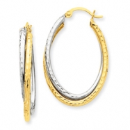 Picture of 14k Two-tone D/C Polished Oval Hoop Earring