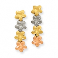 Picture of 14K Tri-Color Plumeria Earrings