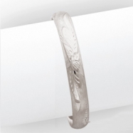 Picture of 14k 7/16 WG Florentine Engraved Hinged Bangle