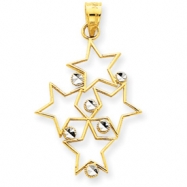 Picture of 14K Two-tone Diamond-cut Star Cluster Pendant