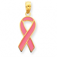 Picture of 14k Pink Enameled Awareness Ribbon Pendant